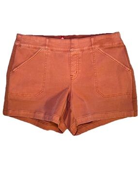 Spanx Stretch Twill Shorts in Spiced Orange Womens Sz Large Utility Outdoor